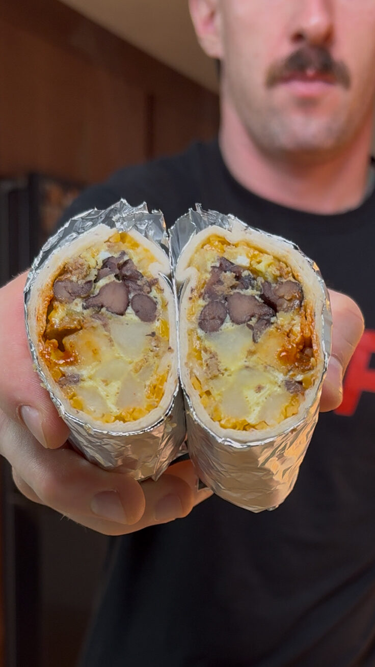 Chorizo-potato breakfast burritos